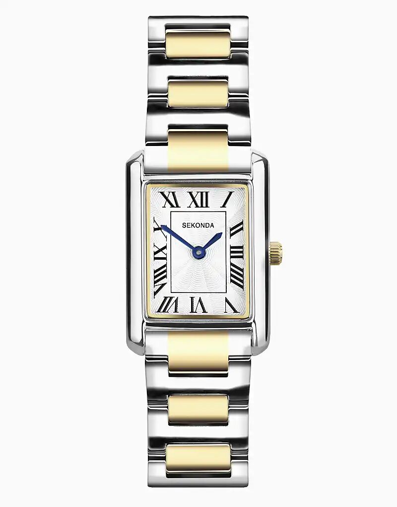 

Часы Sekonda Colette 22 мм прямоугольные двухцветные в серебряном корпусе