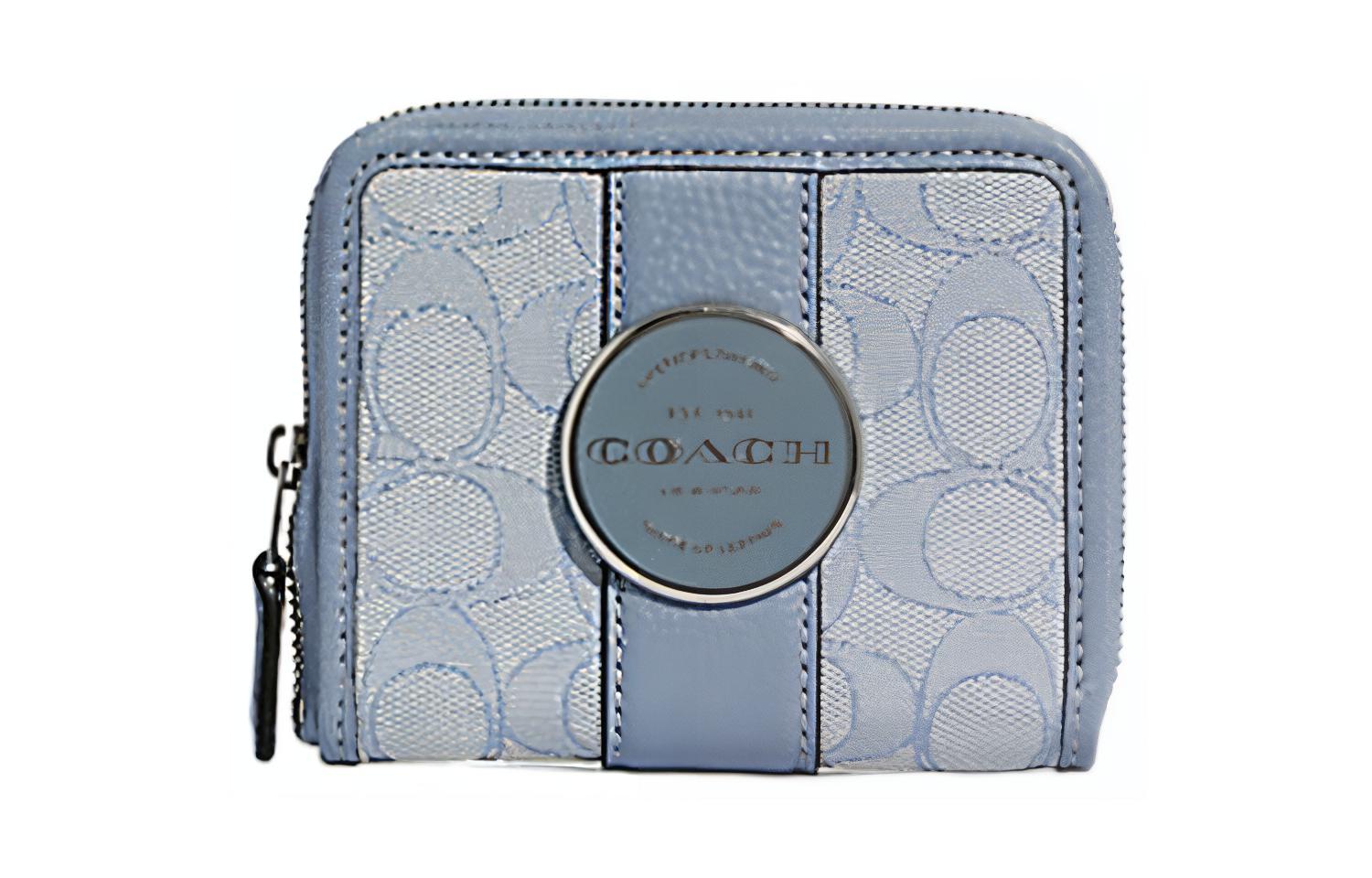 

Кошелек мини женский Lonlie Fabric With Leather мраморный синий COACH