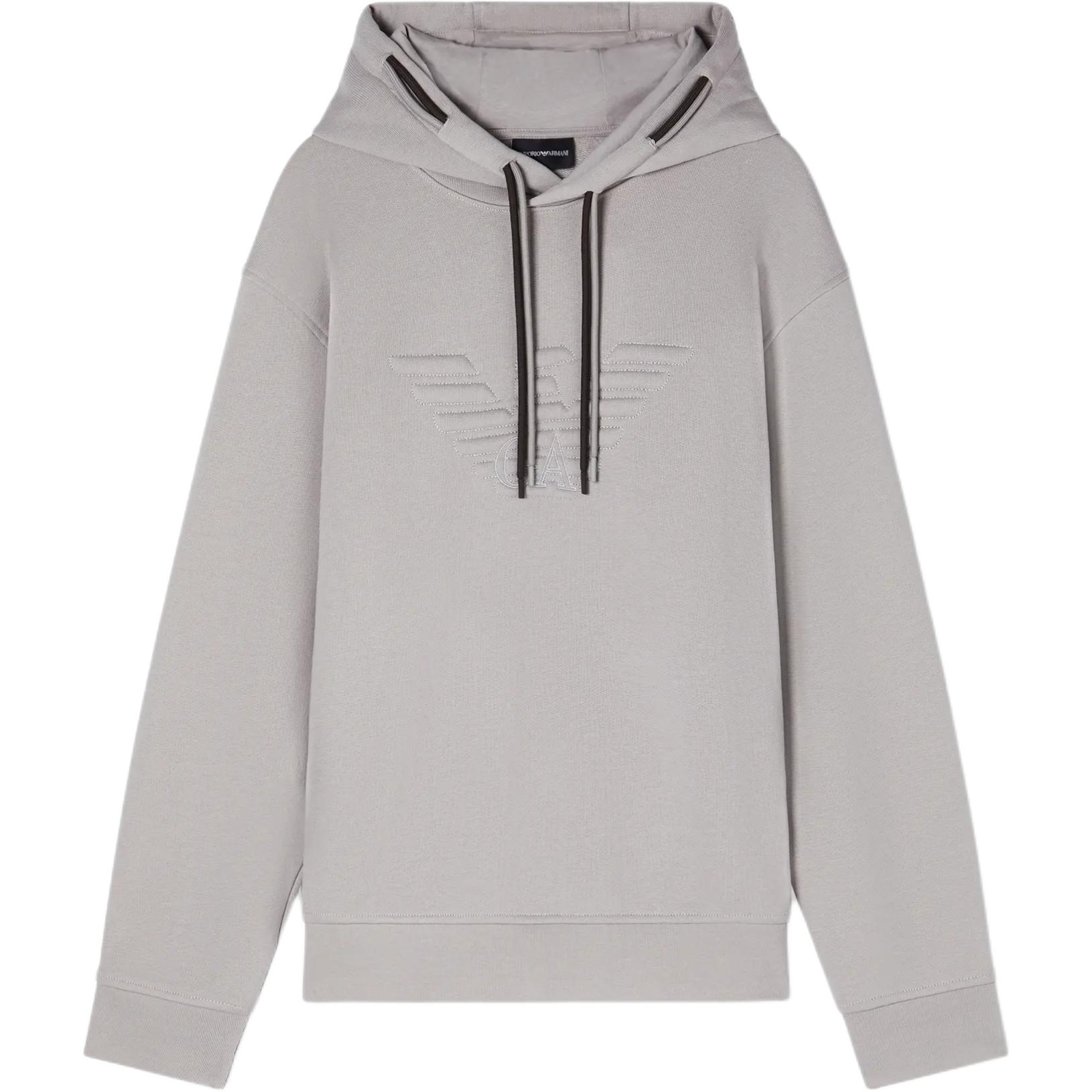 

Французский свитшот из велюра с круглым вырезом EMPORIO ARMANI, серый