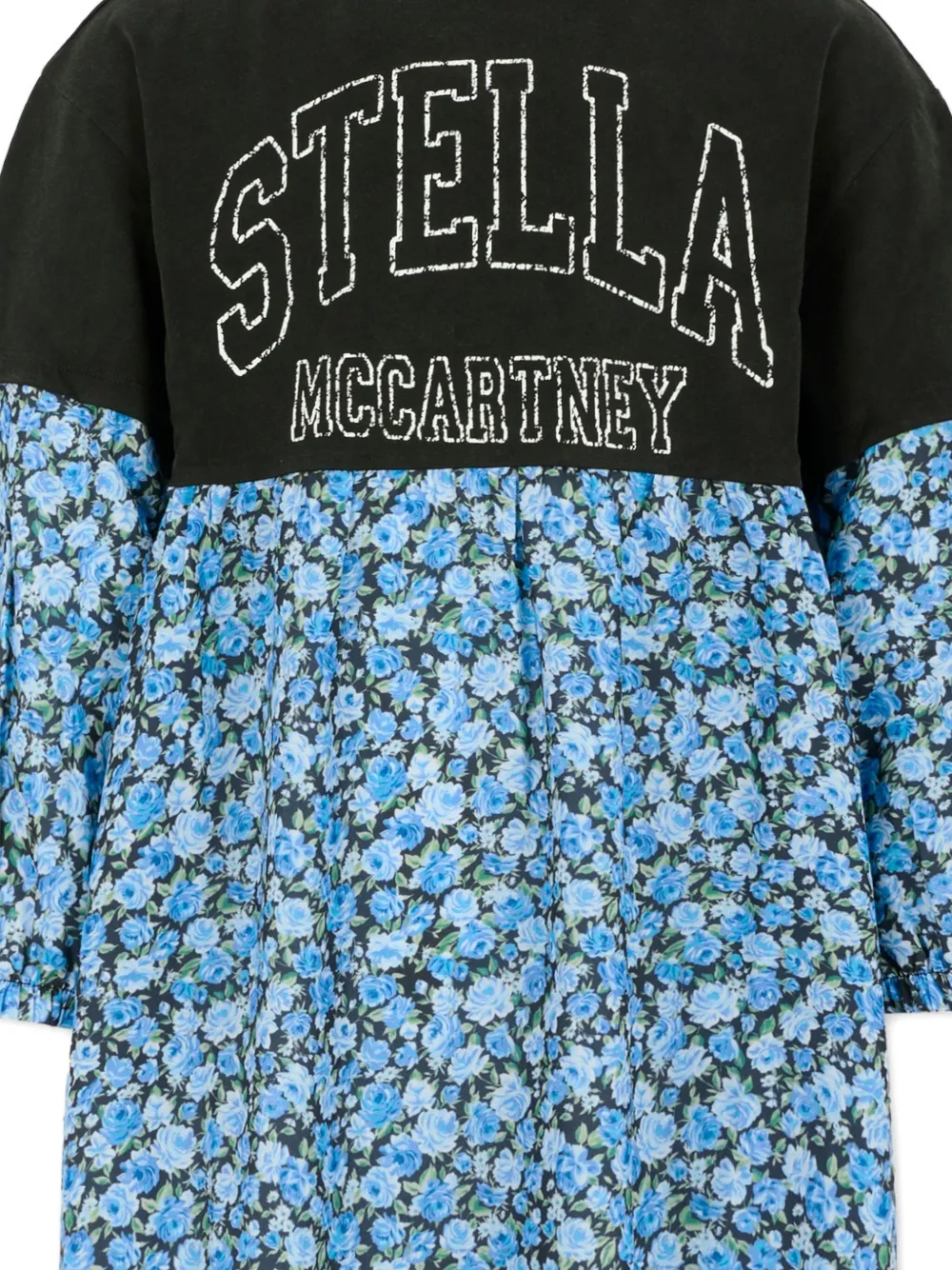 Платье с цветочным принтом и длинными рукавами Stella McCartney Kids, синий — фото 3