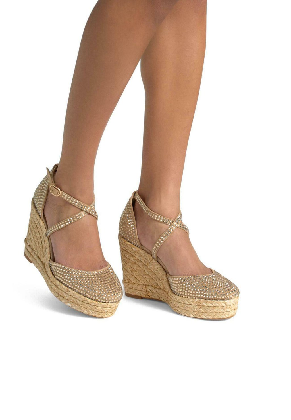 Туфли на каблуке CON PUNTERA REDONDEADA Y CIERRE CON HEBILLA - Wedges Alma en Pena, светло-коричневый