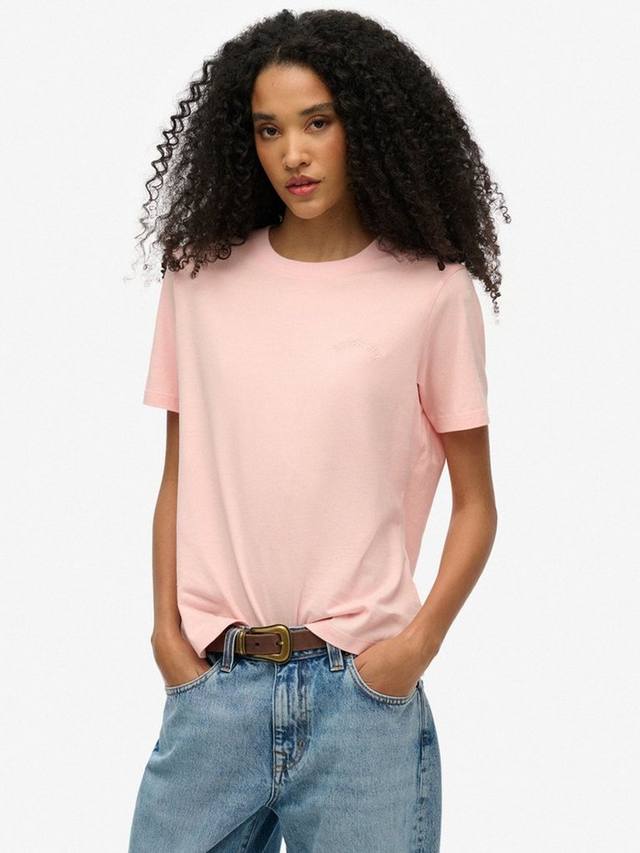 

Футболка из чистого органического хлопка с вышивкой essential logo Superdry, цвет Pale Rose Pink