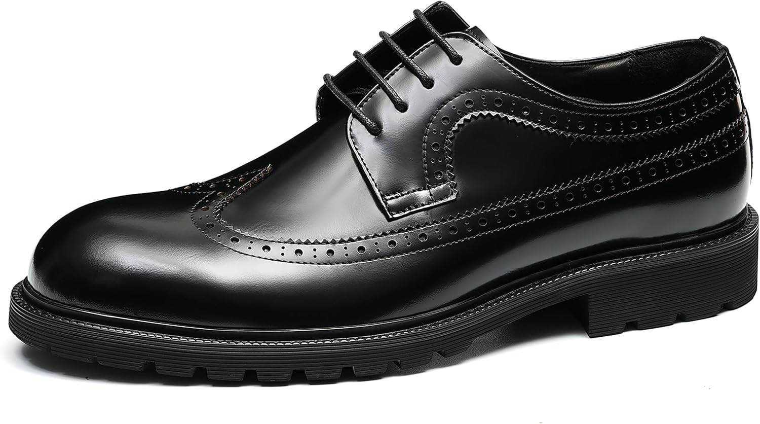 

Мужские оксфорды Santimon, официальная обувь из натуральной кожи, броги с крыльями, дерби, для выпускного, бизнеса, повседневного ношения, свадьбы, смокинга, модная и удобная обувь для мужчин, черный