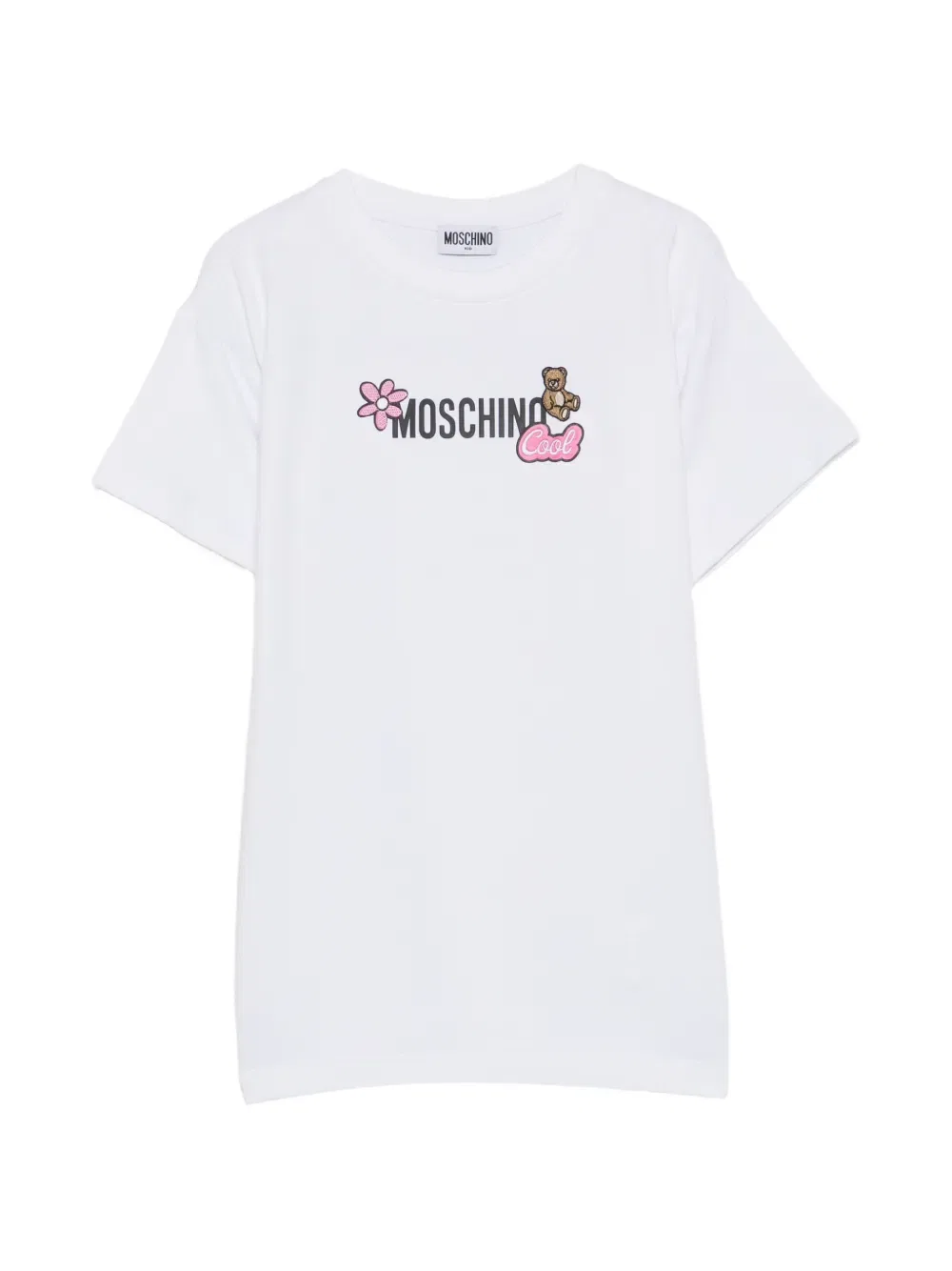 Футболка с коротким рукавом и логотипом Moschino Kids, белый