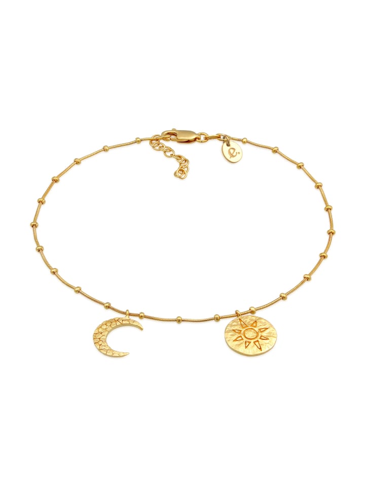 

Elli Браслет Fußschmuck 925 Sterling Silber Astro, Halbmond, Sonne in Gold