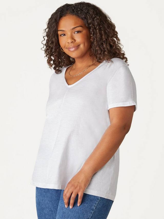 

Футболка с V-образным вырезом Slub Live Unlimited, White