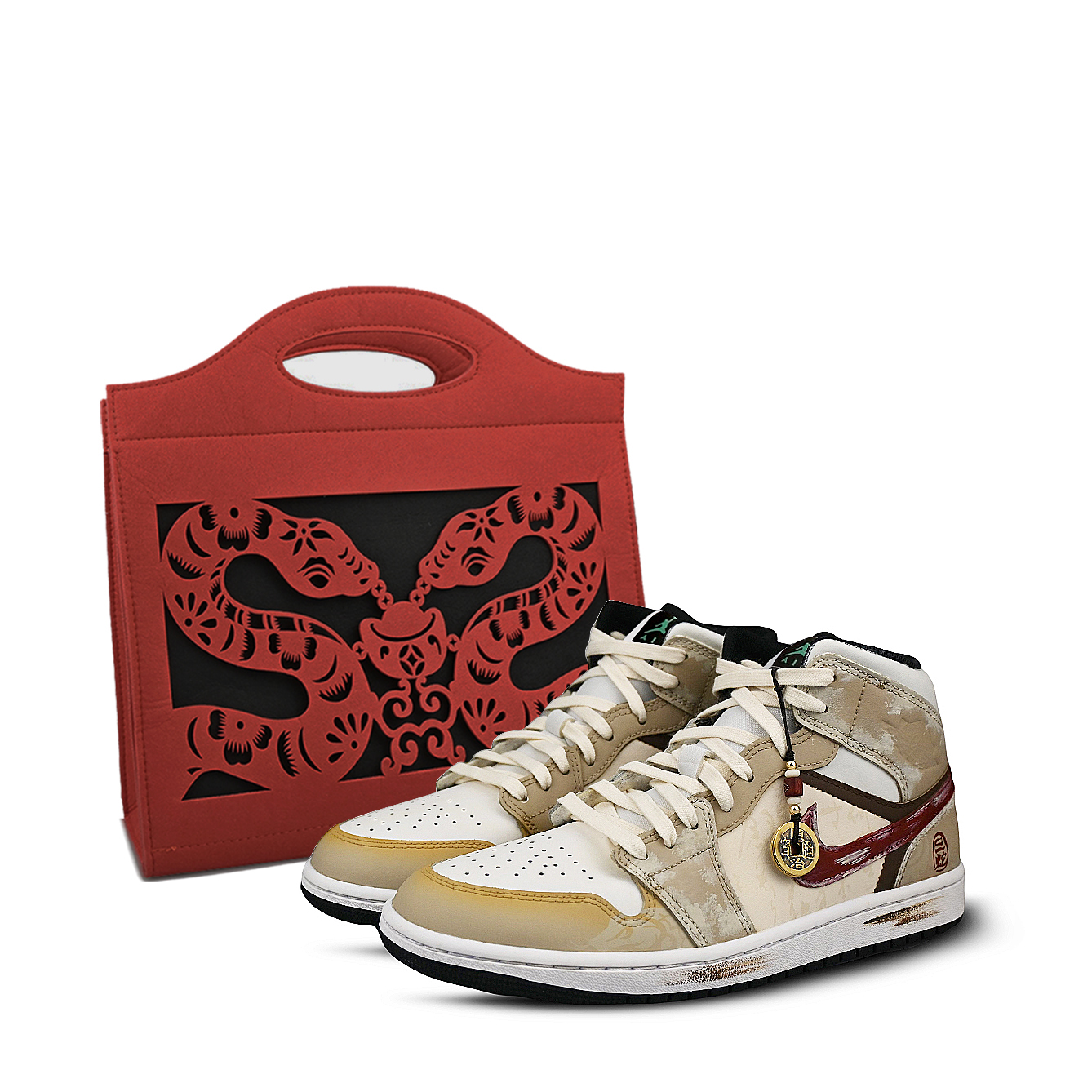 

Jordan Баскетбольные кроссовки Air 1 Durable Breathable Mid-Top Vintage, мужские, бежево-коричневые