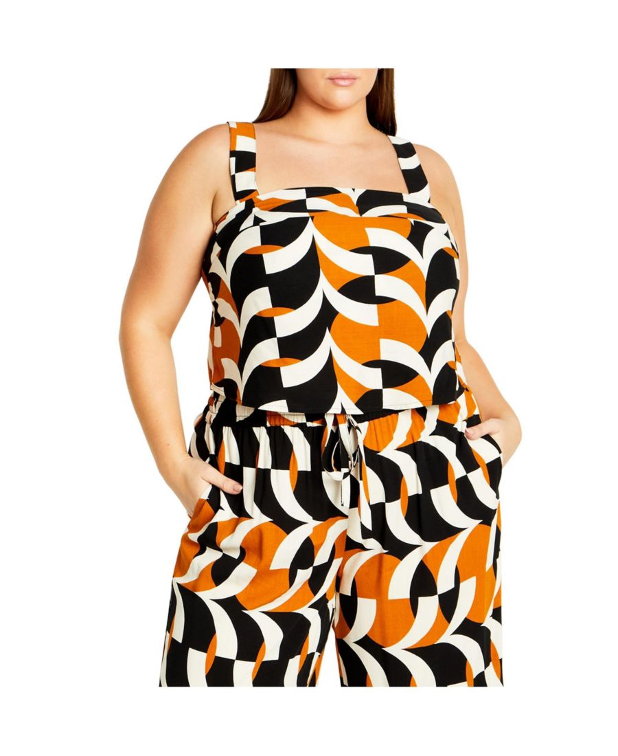 

Топ большого размера с мистическим принтом CITY CHIC, Black mystic