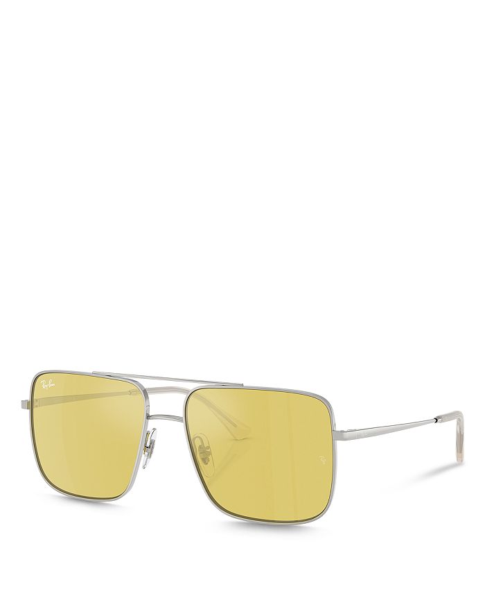 

Квадратные солнцезащитные очки, 56 мм Ray-Ban, серебряный