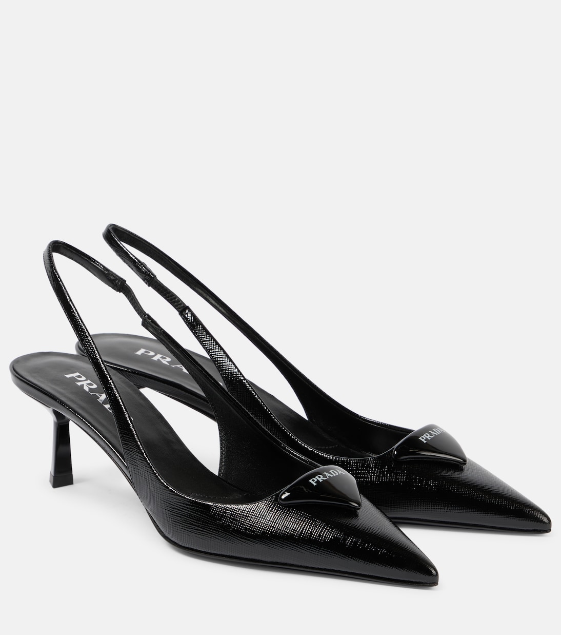 Лоджи 55 кожаные туфли-лодочки на ремешке Prada, черный