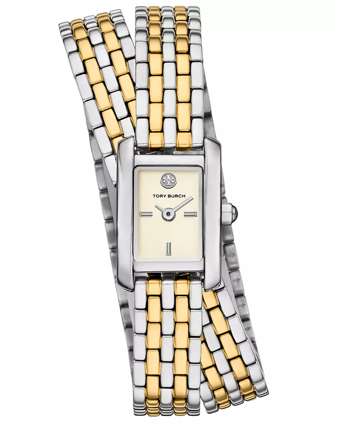 

Женские часы-браслет The Eleanor с двухцветным стальным ремешком двойного обвития 20мм Tory Burch