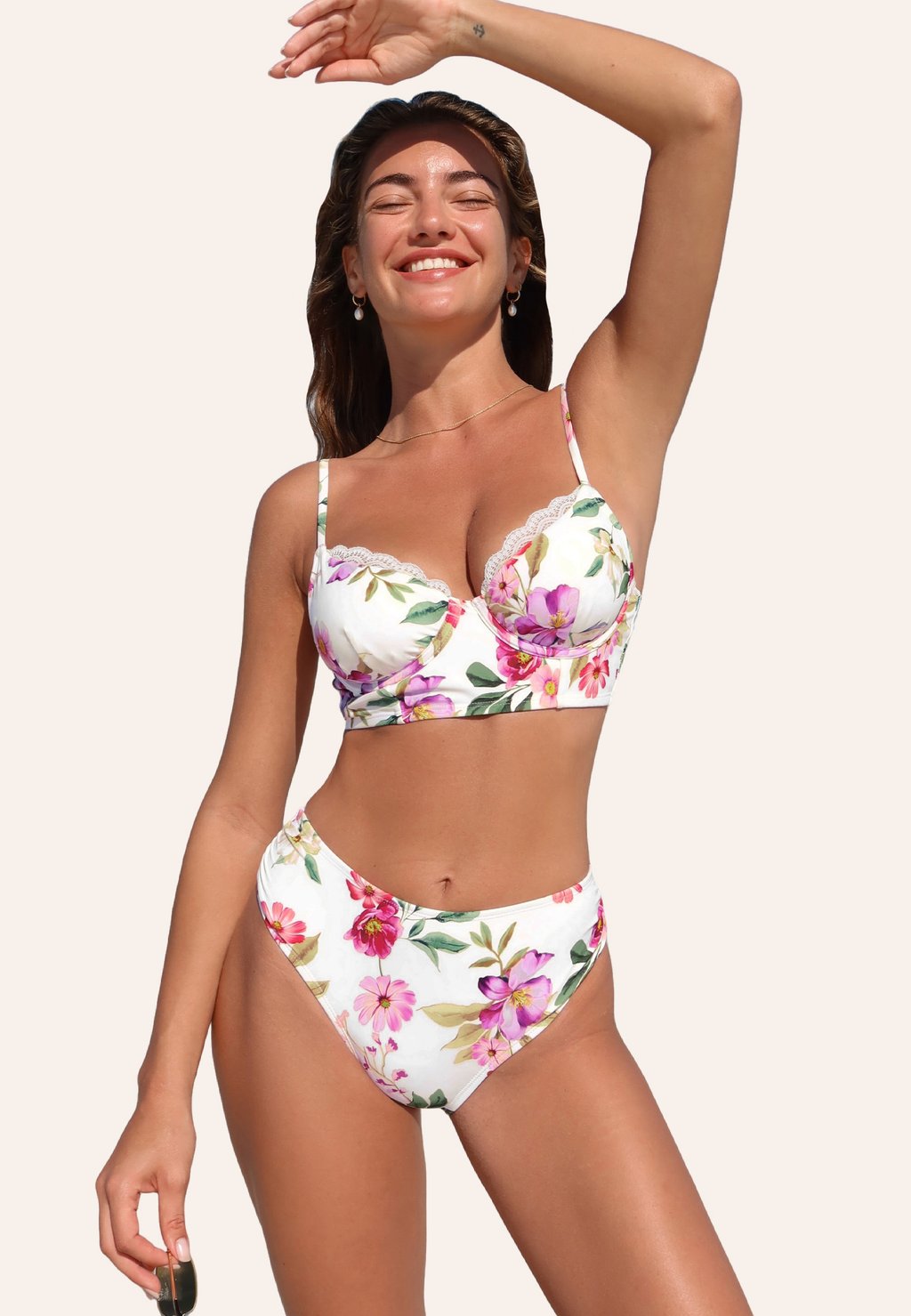 

Верх бикини VIBRANT FLORAL RADIANT SUMMER DAYS - Bikini bottoms Cupshe, белый