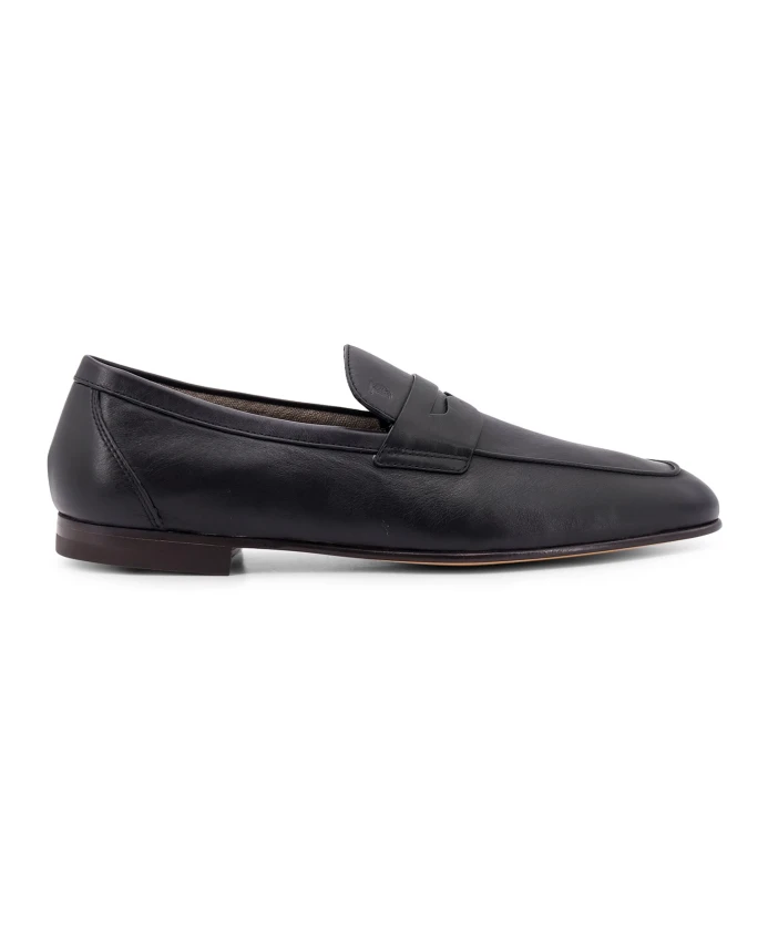 

Итальянские кожаные тапочки с квадратным носком. Tod'S, черный