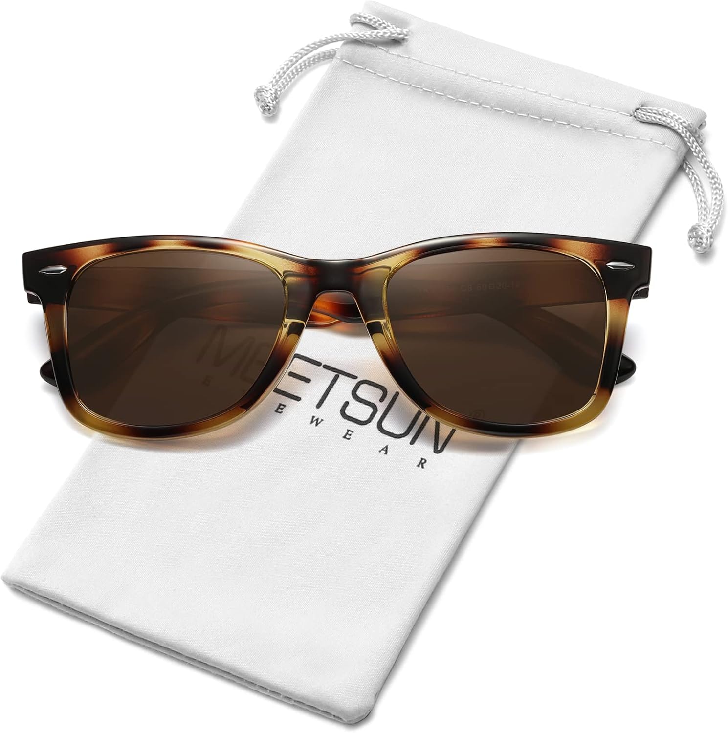 

Поляризованные солнцезащитные очки MEETSUN для женщин и мужчин, классическая ретро-квадратная оправа, очки для вождения, защита от УФ-излучения, Brown Tortoise Frame Brown Lens