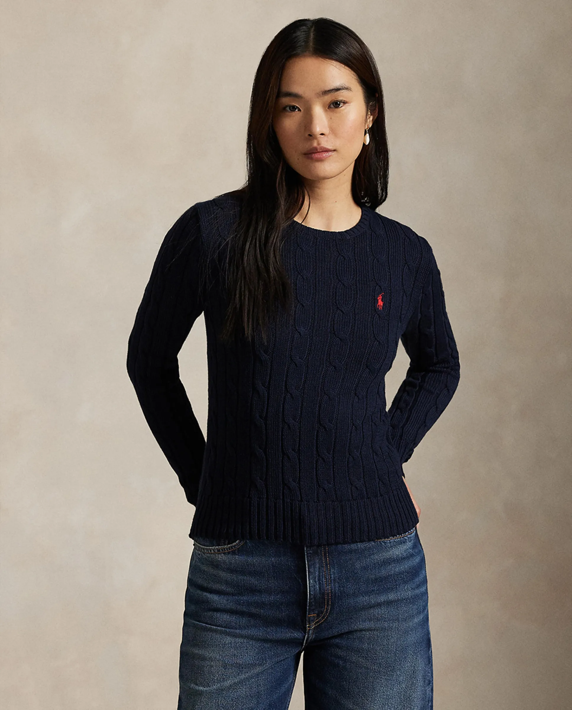 

Женская хлопковая кофта восьмёрочкой Polo Ralph Lauren, темно-синий