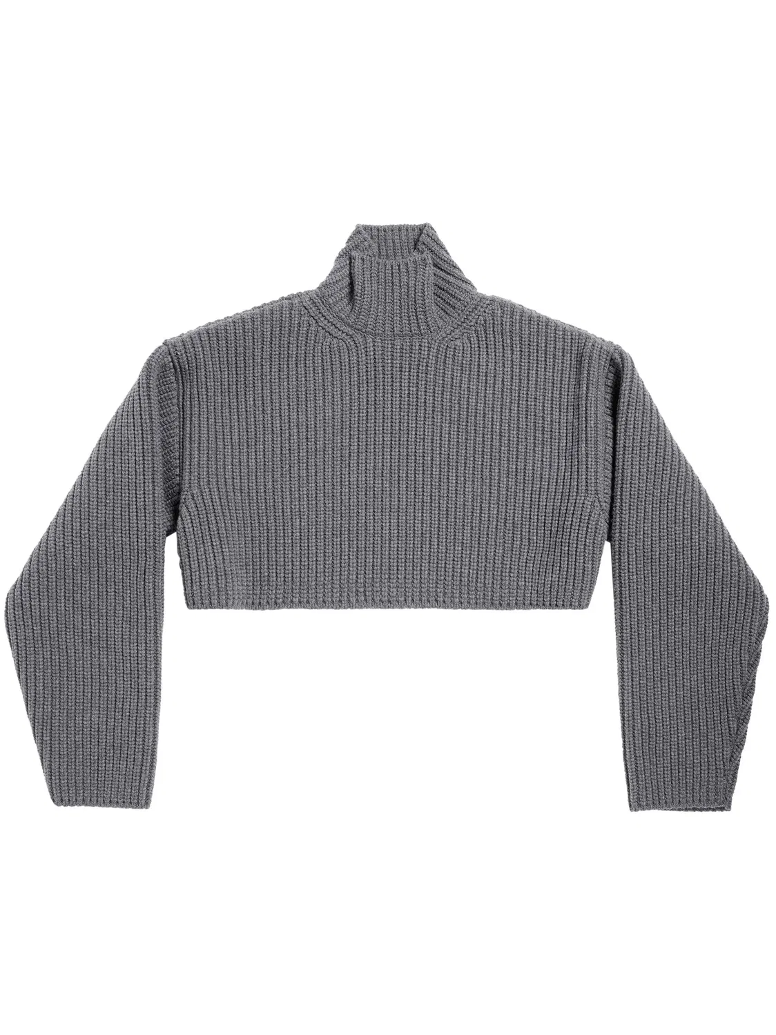 Джемпер из вирджинской шерсти с высоким воротником Balenciaga, серый