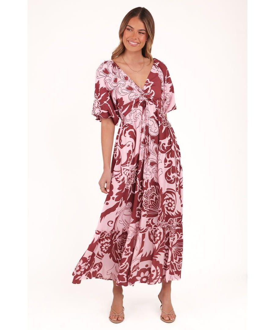 

Женское длинное платье Shanae - розово-коричневый с узором пейсли Petal and Pup, Pink brown paisley