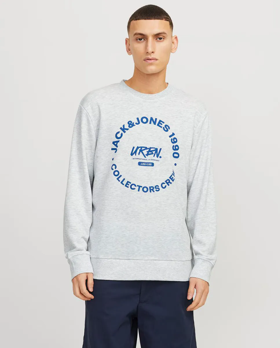 

Мужская толстовка с длинными рукавами и логотипом спереди Jack & Jones, белый