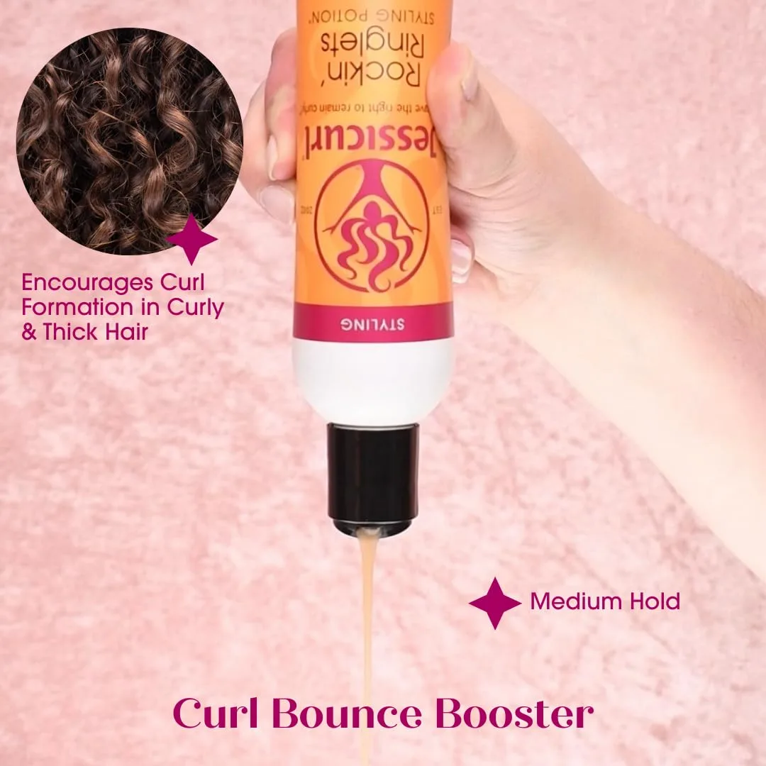Jessicurl, Rockin' Ringlets Styling Potion, Island Fantasy, 946 мл, усилитель завитков с экстрактом льняного семени, стайлер для кудрявых волос и контроля пушистости — фото 3