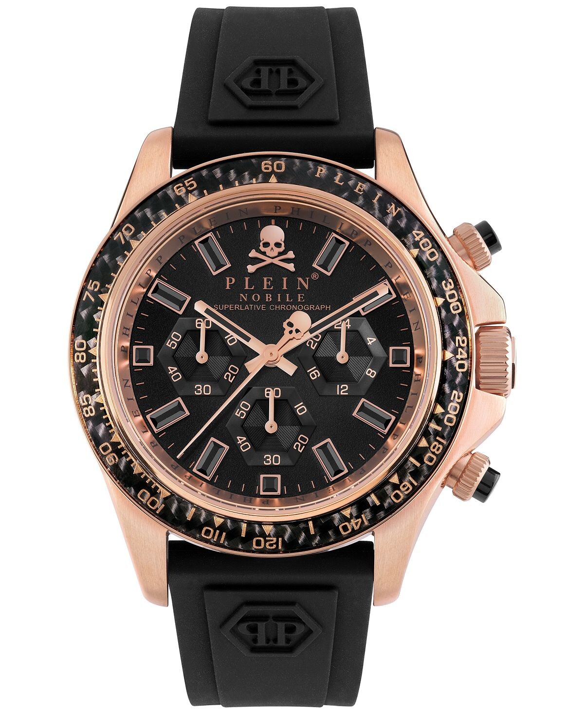 

Мужские часы с хронографом Nobile Racing, черный силиконовый ремешок, 43 мм Philipp Plein