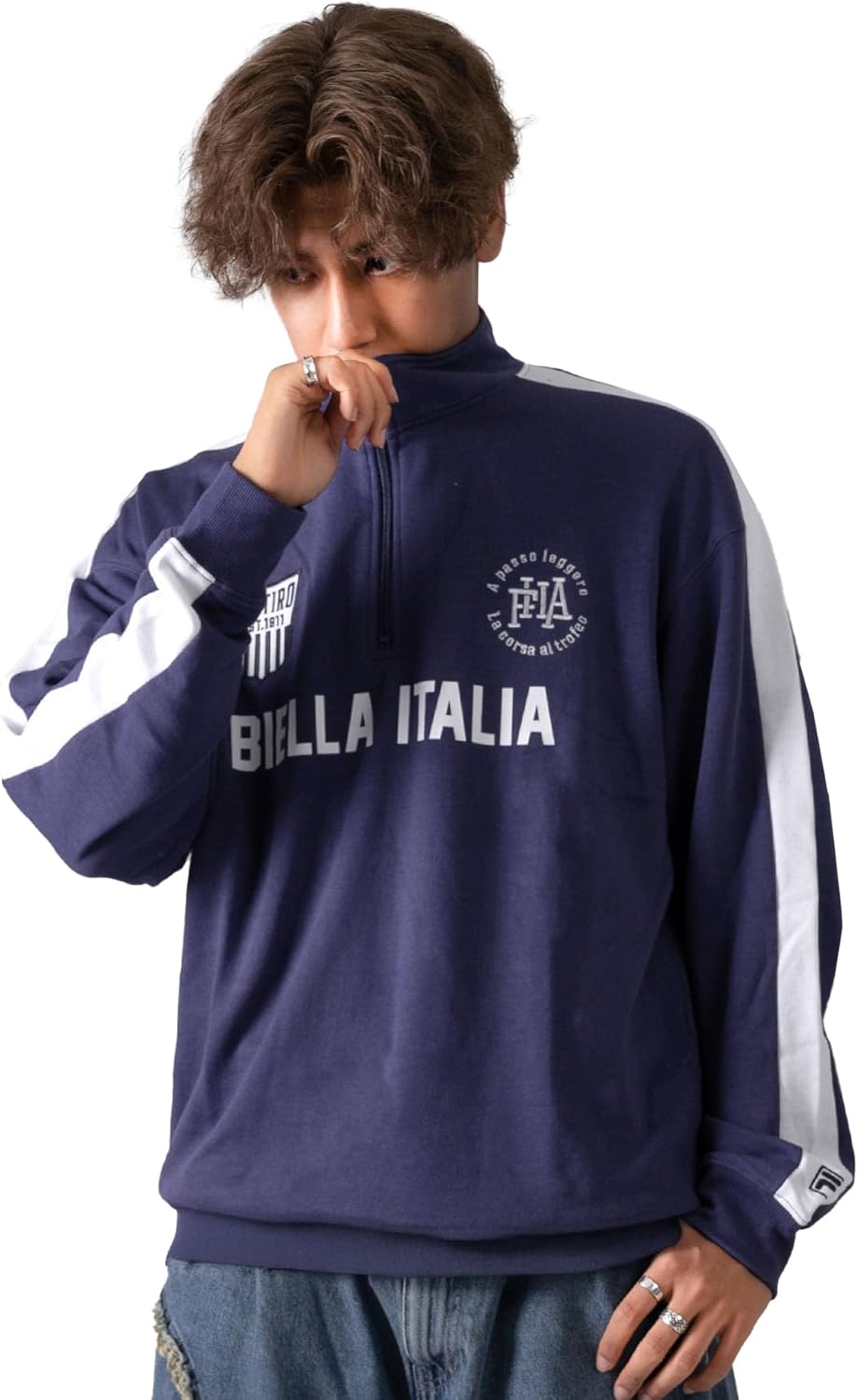 

Мужская флисовая толстовка FILA, с длинным рукавом, повседневная, свободного кроя, унисекс, осень/зима, простой дизайн, синий