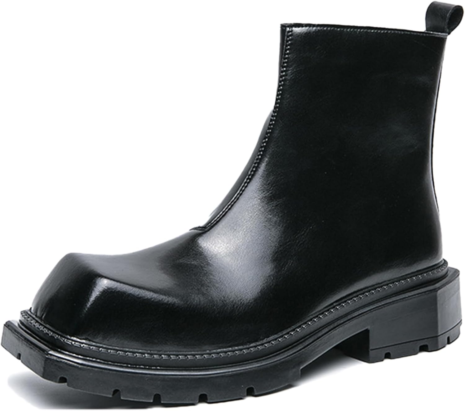 

Мужские ретро ботинки с квадратным носком на массивной платформе, ботинки-чукка до щиколотки с боковой молнией, удобная противоскользящая подошва, легкие, с легким надеванием, для деловых встреч, вечеринок, официальных мероприятий и свадеб Adkgb...