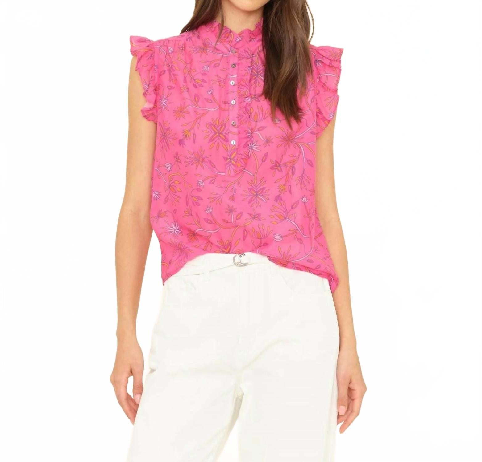 

Бренна Топ в цвете фуксия дынный XIRENA