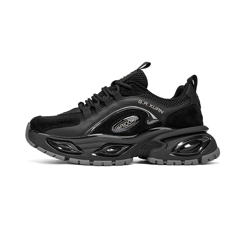 

KYMOOU Амортизирующие противоскользящие дышащие низкие массивные кроссовки мужские Obsidian Black, цвет Obsidian Black