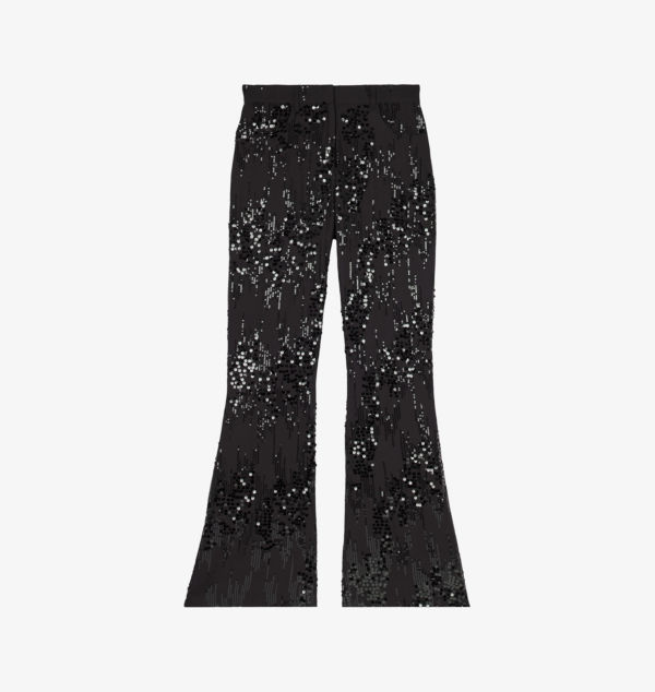 

Расклешенные брюки с пайетками The Kooples, черный