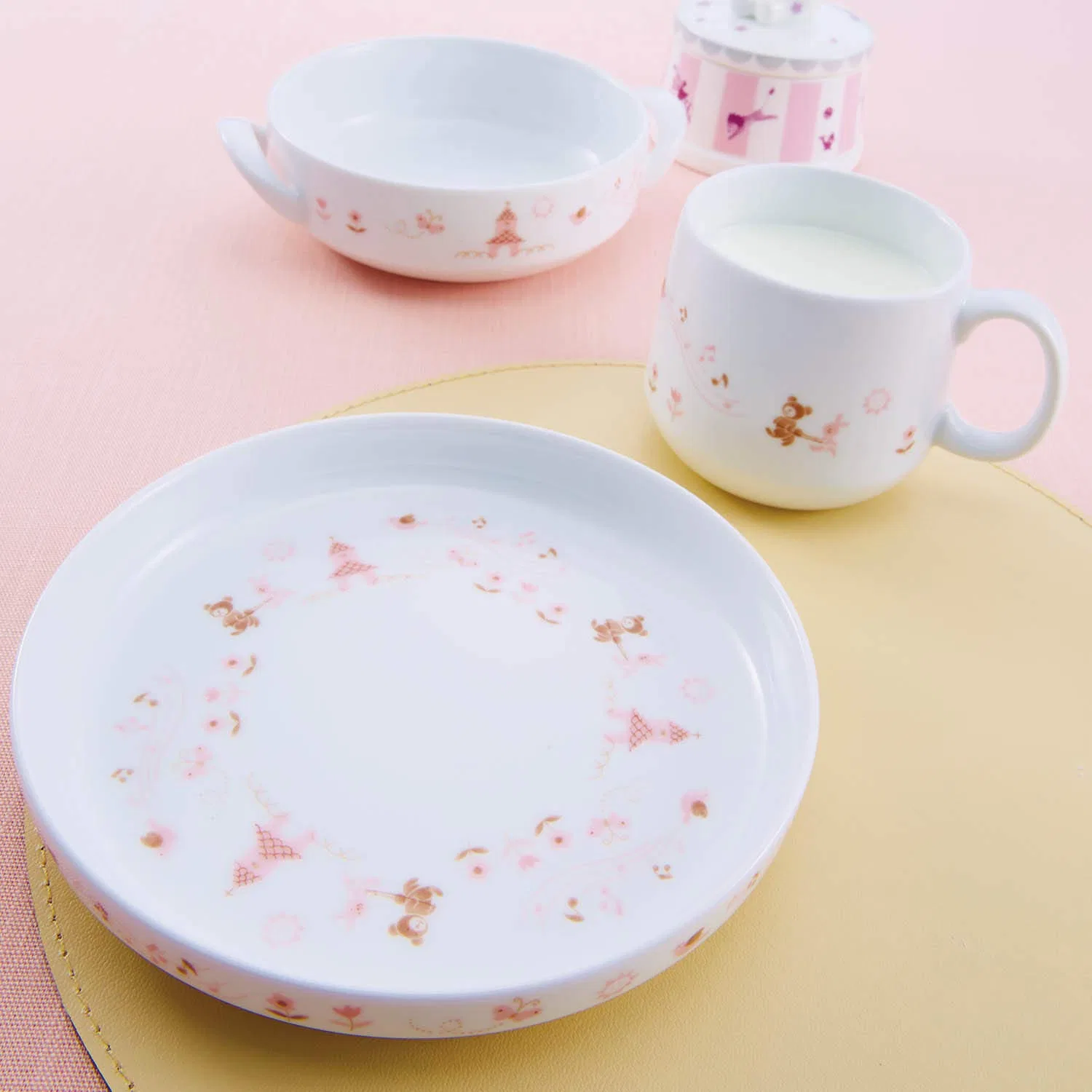Детская миска с ручкой «Light Step» 16 см, розовая, от Noritake — фото 2