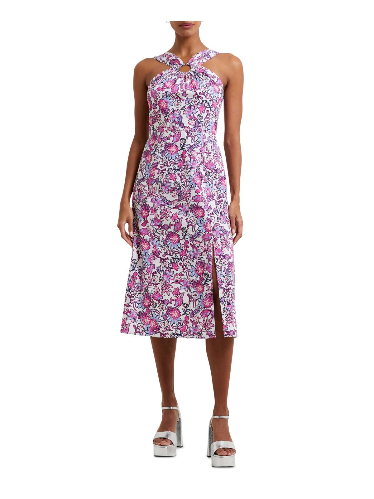 

Женское платье-миди с цветочным принтом и бретельками через шею French Connection, цвет summer white