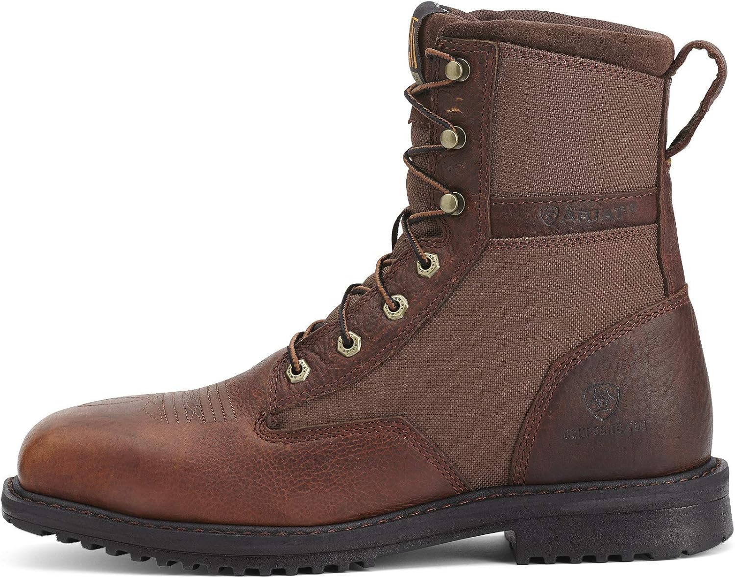 Мужские ботинки ARIAT Rigtek 8 с широким квадратным носком и композитным защищенным носком, коричневый — фото 2