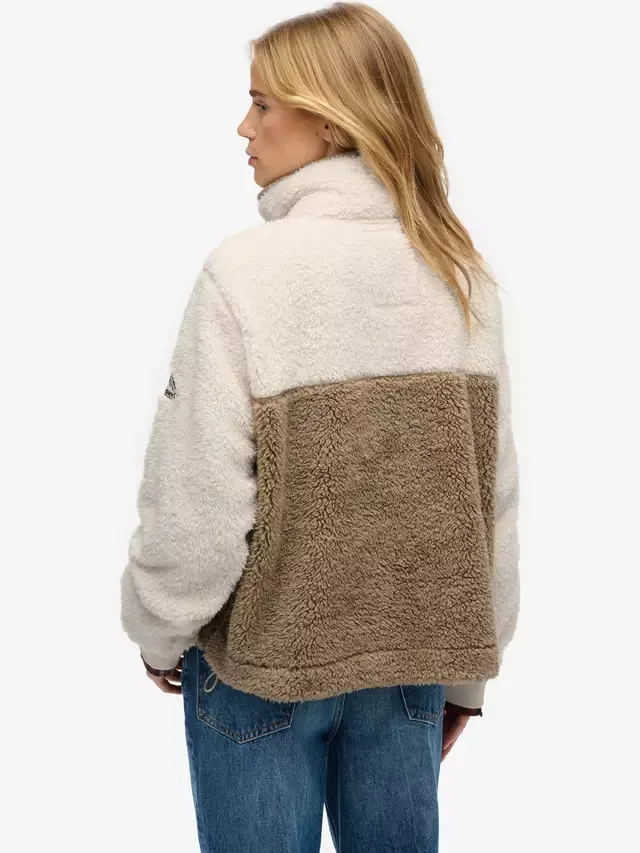 Флисовая куртка Teddy Colour Block, цвет Winter Twig Beige Superdry — фото 2