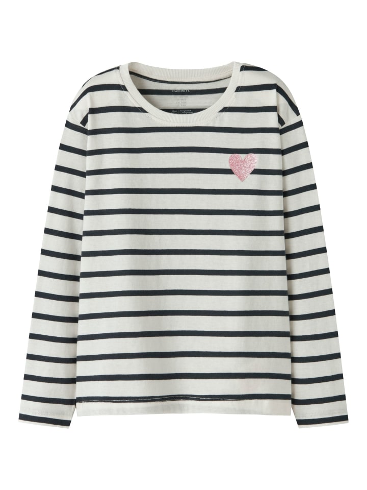 

Name it Футболка с длинными рукавами и блестящим сердечком NKFTENISA цвета гардении