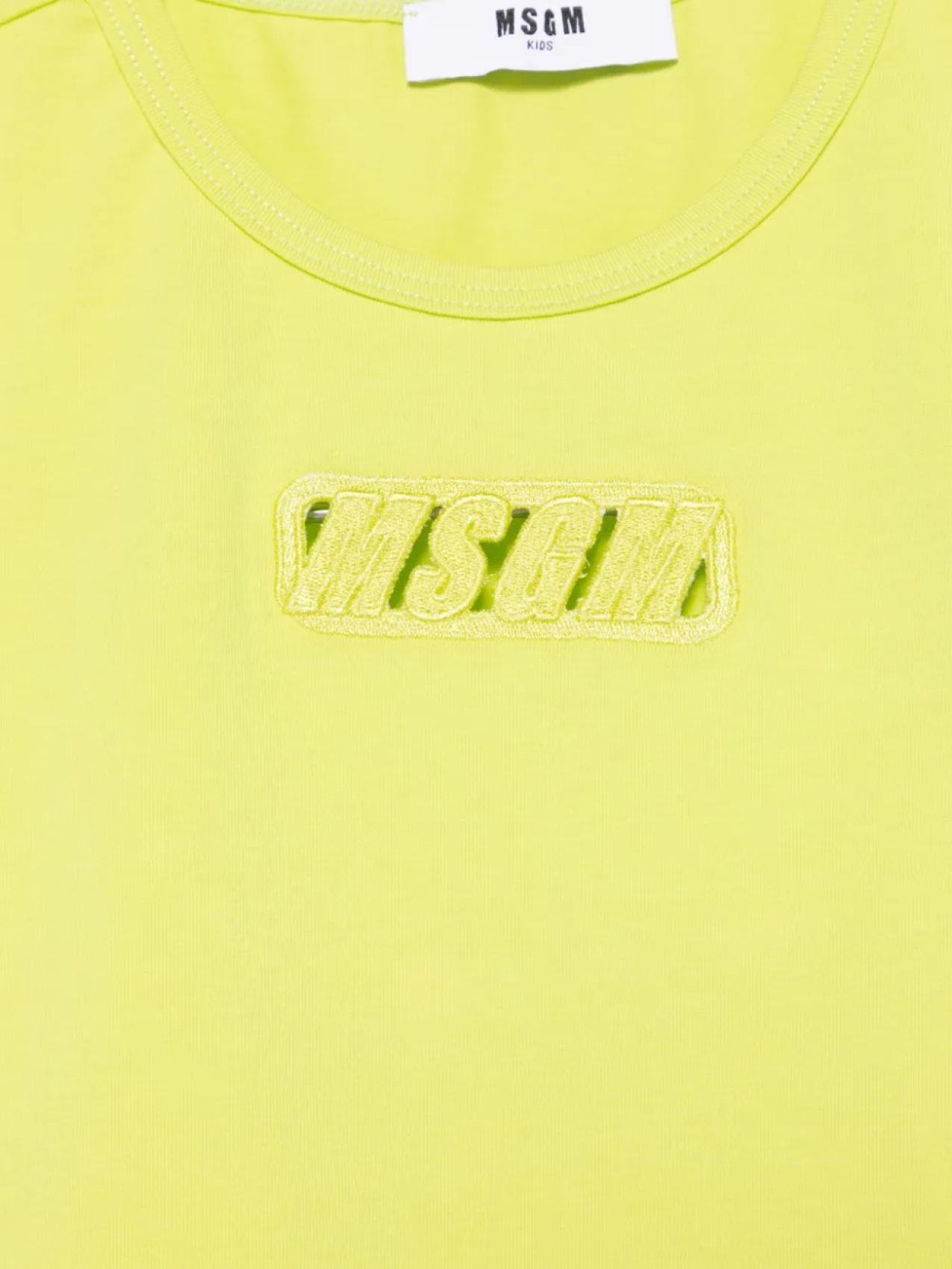 MSGM Kids укороченная футболка из джерси, зеленый — фото 3