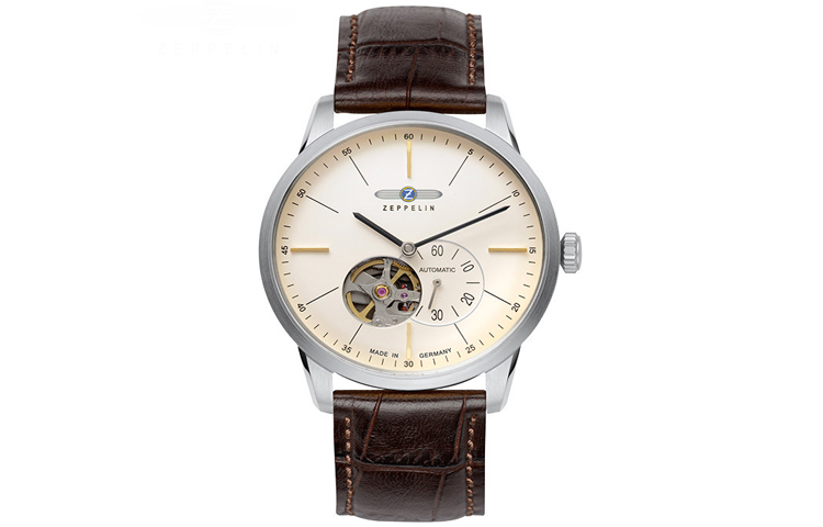 

ZEPPELIN Часы Automatic Mechanical Movement Men's Watch Watch White Dial Stainless Steel Watch Case Genuine Leather Strap