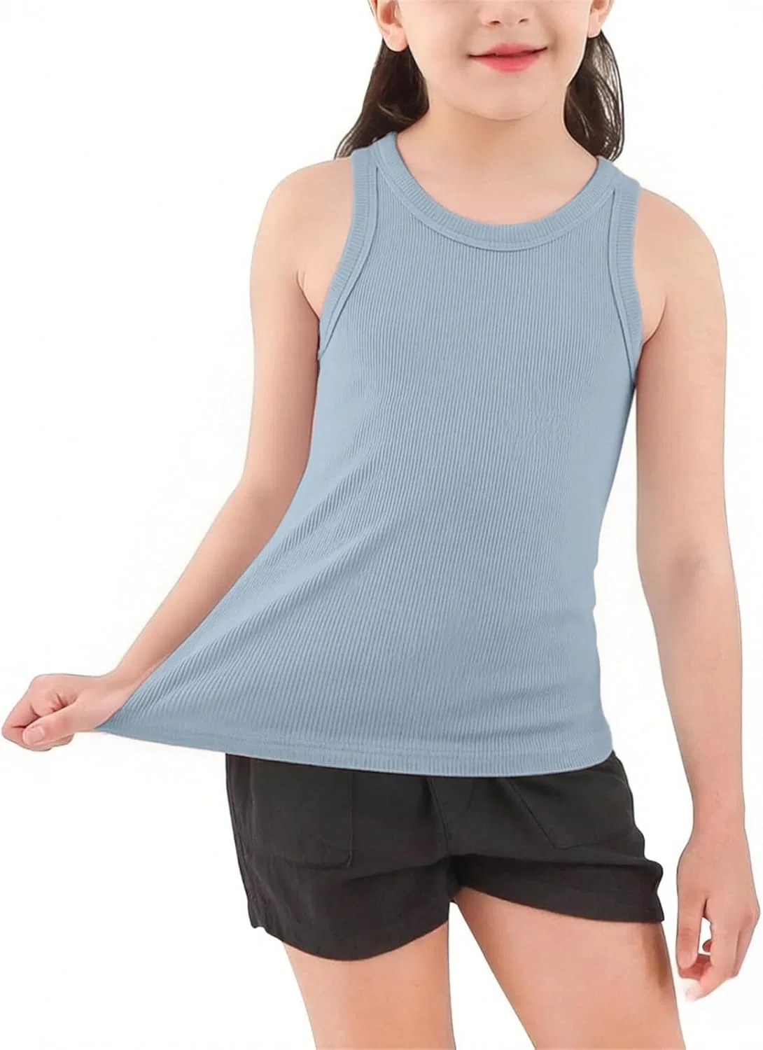 Детская майка Ribbed Knit, хлопок, Sky Blue