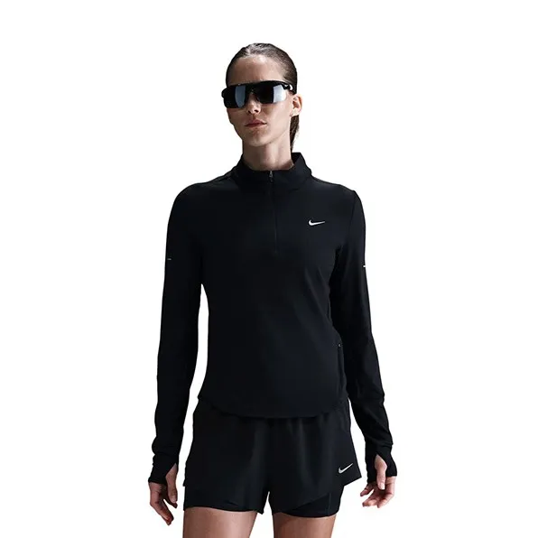 

Топ Swift Dri-FIT UV с четверть-молнией женский Nike, Black/Reflective Silver