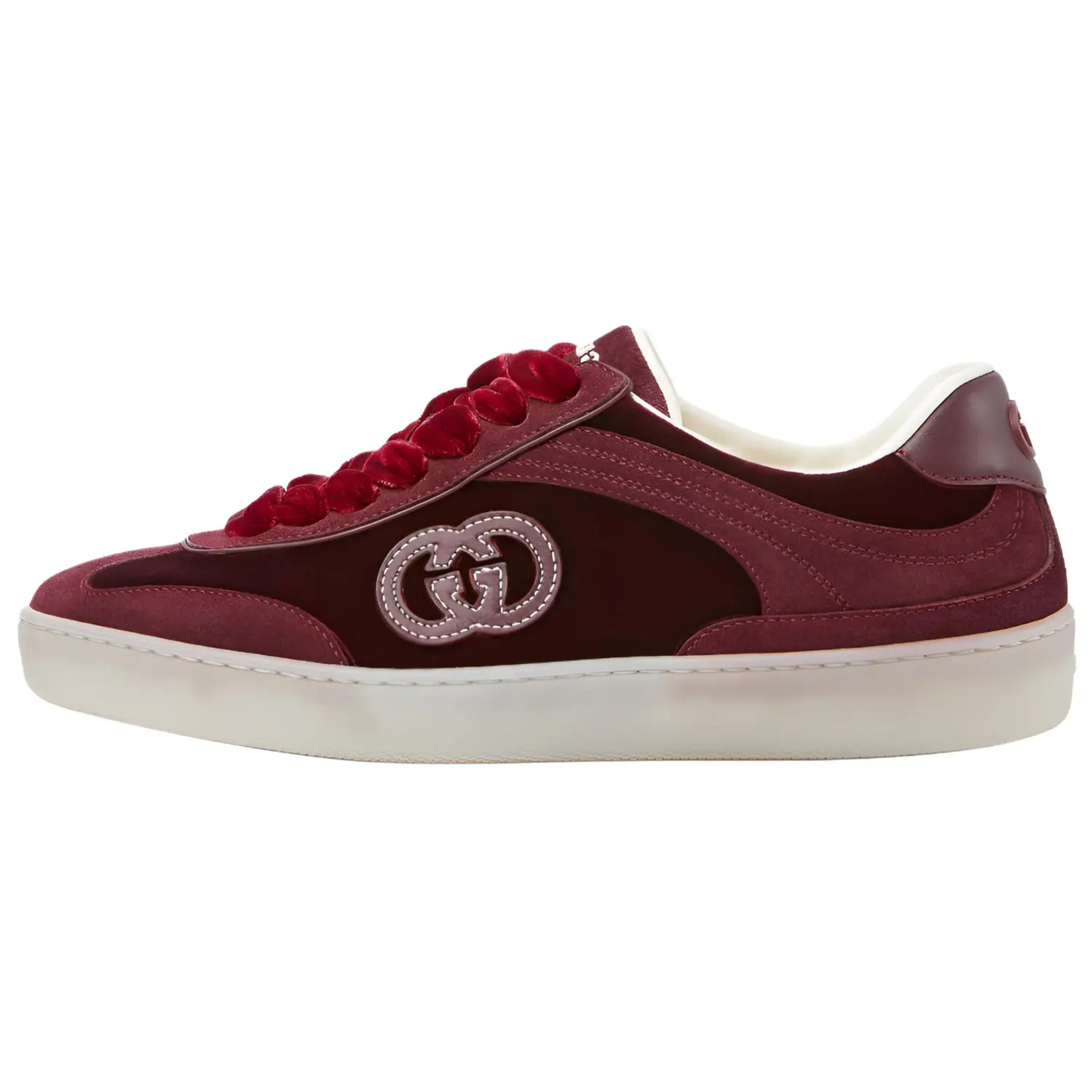GUCCI Кроссовки G75 Velvet Athletic, низкие, женские, для скейтбординга, розово-красные