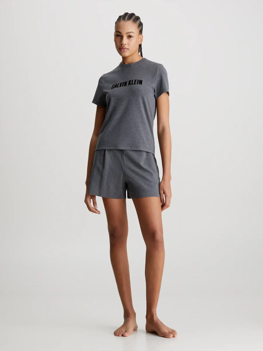

Пижама Calvin Klein Underwear "S/S SLEEP SET" (комплект, 2 шт.), с надписью-логотипом на груди, цвет Charcoal Heather