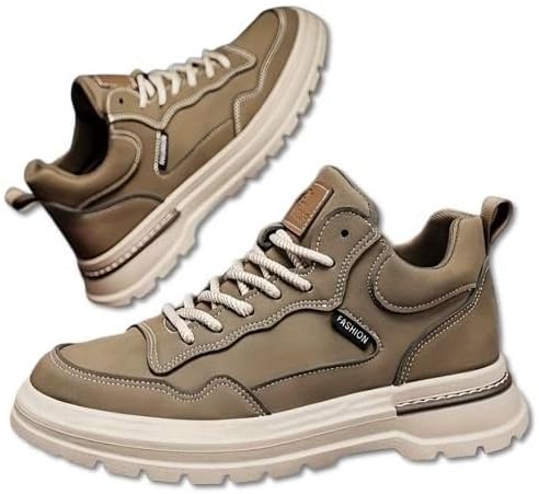 

Мужские винтажные британские низкие походные ботинки - повседневные шнуровочные туфли с прочной подошвой из ПВХ, комфорт на весь сезон для активного отдыха и повседневной носки, туристическое снаряжение Minlaidian, хаки