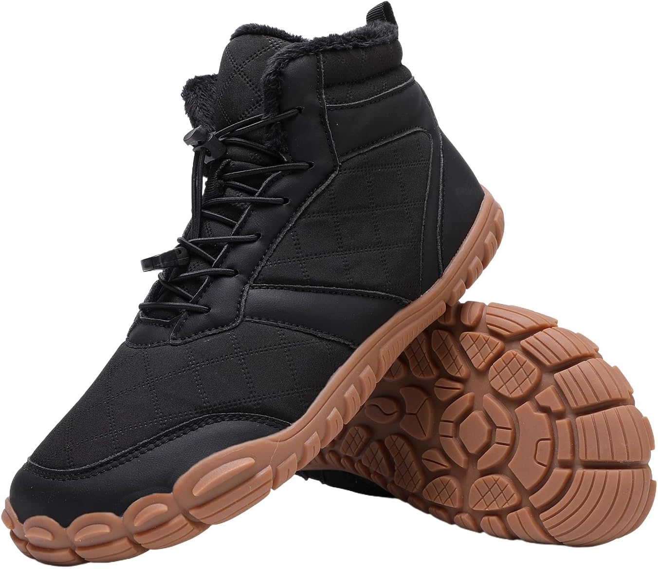 

Ботинки для пеших прогулок для женщин и мужчин, зимние теплые с меховой подкладкой Lghlmcl, черный