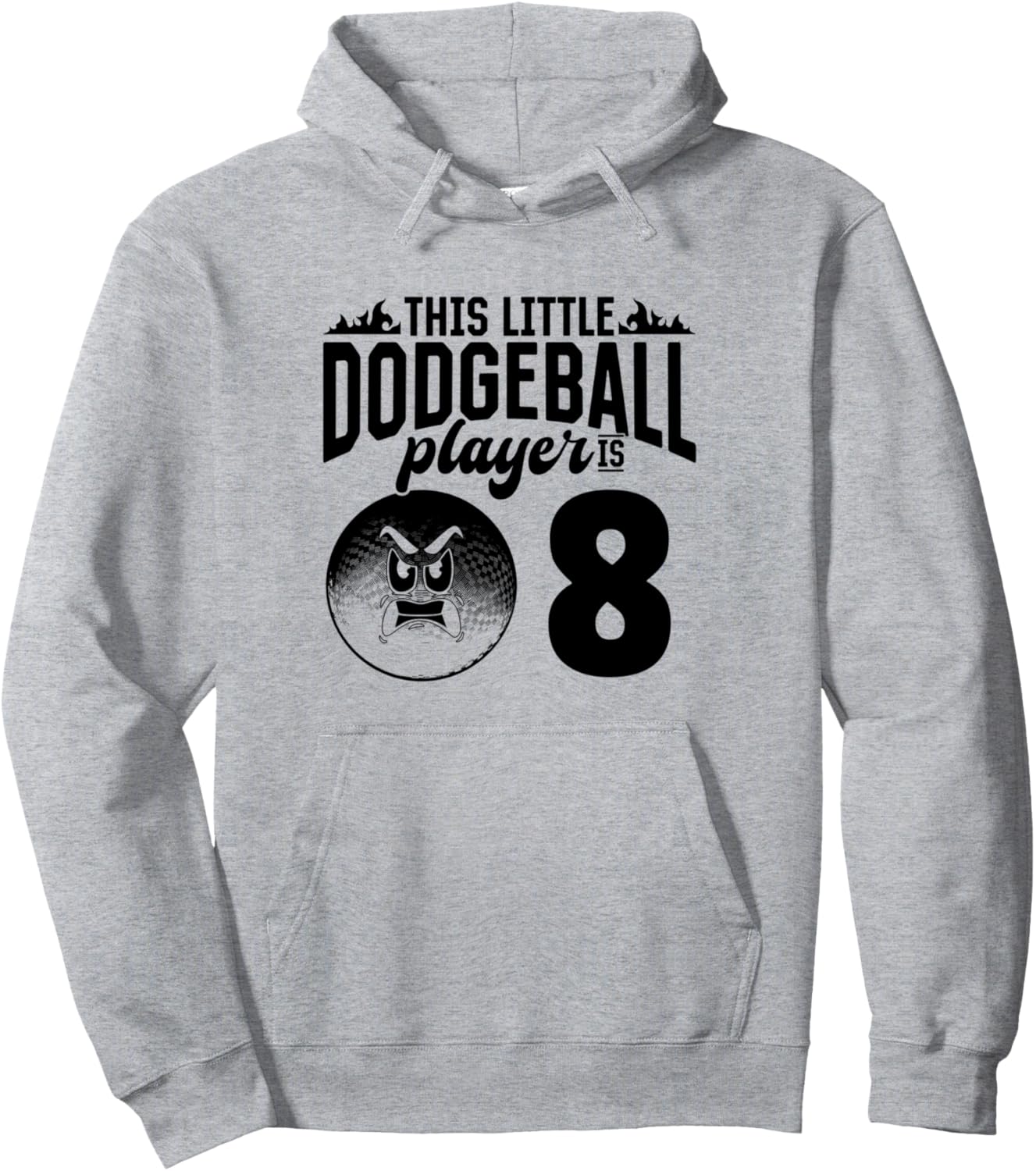 

Этому маленькому игроку в доджбол 8 лет! Толстовка с изображением игрока в доджбол 8Th Birthday Dodgeball Player, серый