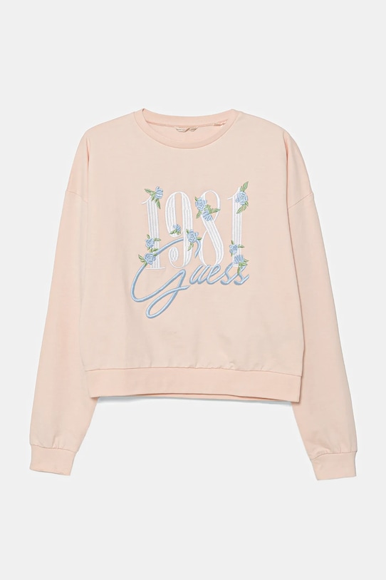 

Детская хлопковая толстовка Guess, бежевый