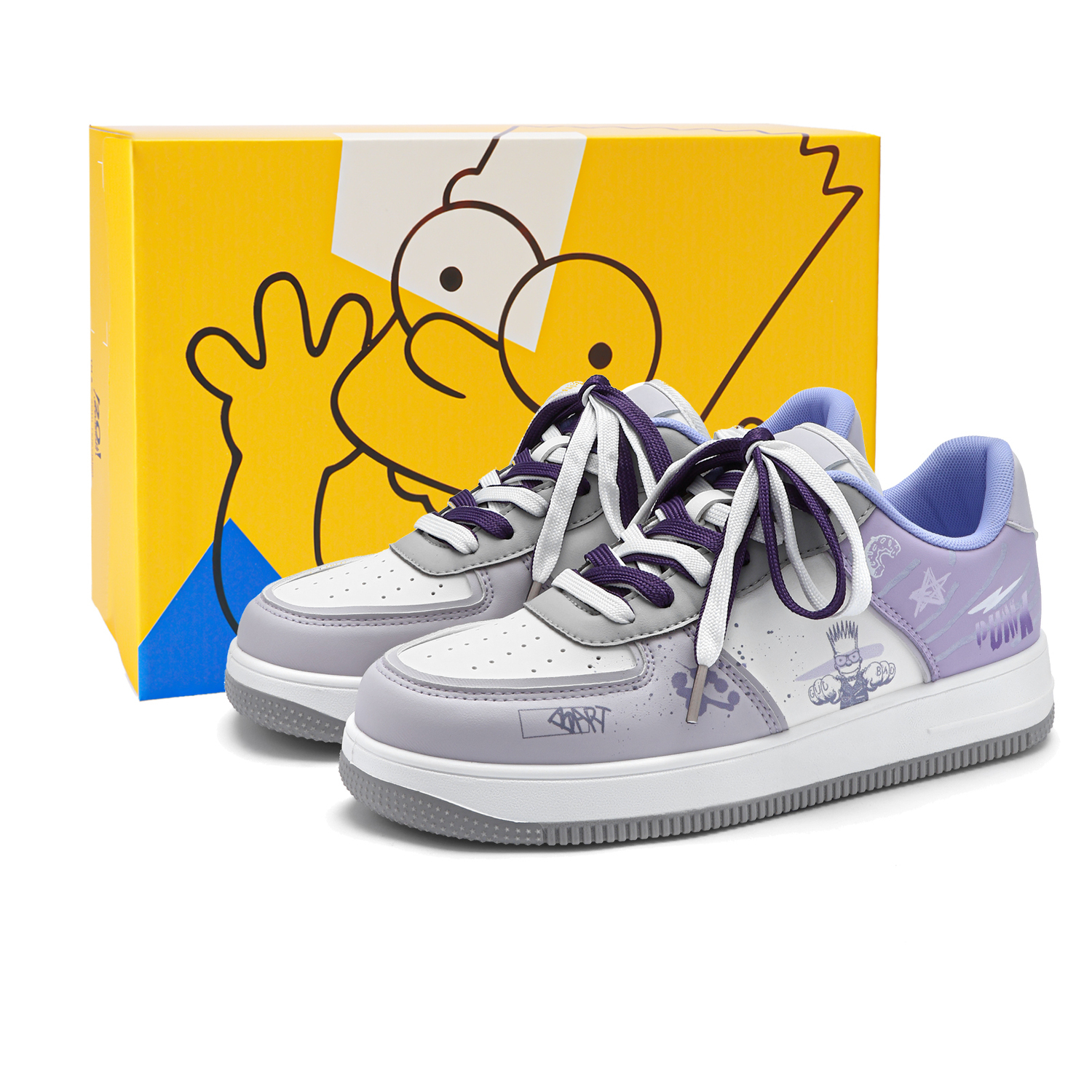 

Низкие скейтбордистские кроссовки унисекс The Simpsons, taro фиолетовый