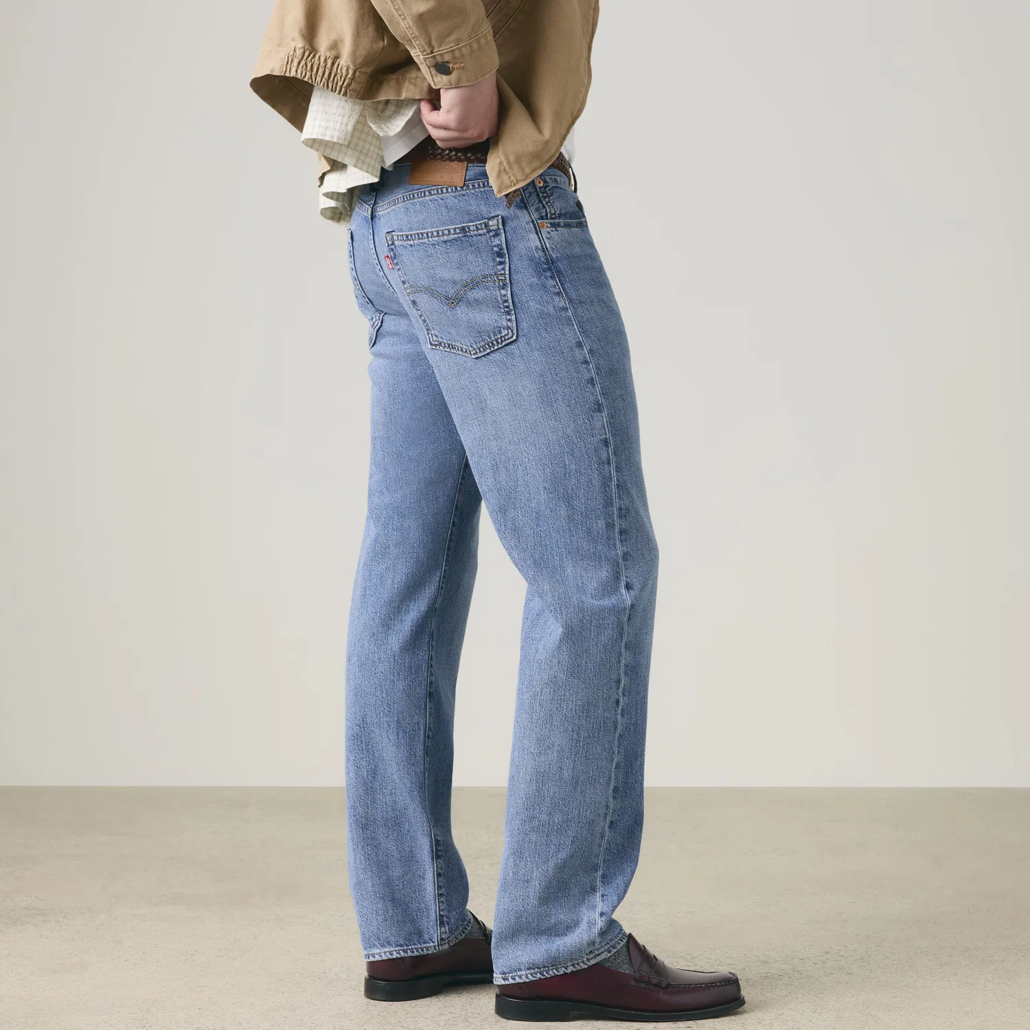 Мужские джинсы 555 Relaxed Straight Linen+ Denim Levi's, Medium Wash — фото 3