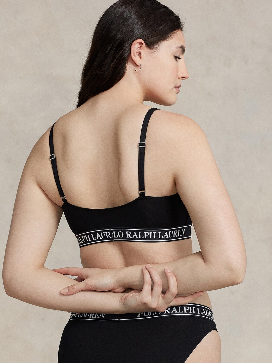 Бюстгальтер-бралетт Polo Ralph Lauren Scoop Bralette - Polo Essentials, черный — фото 3