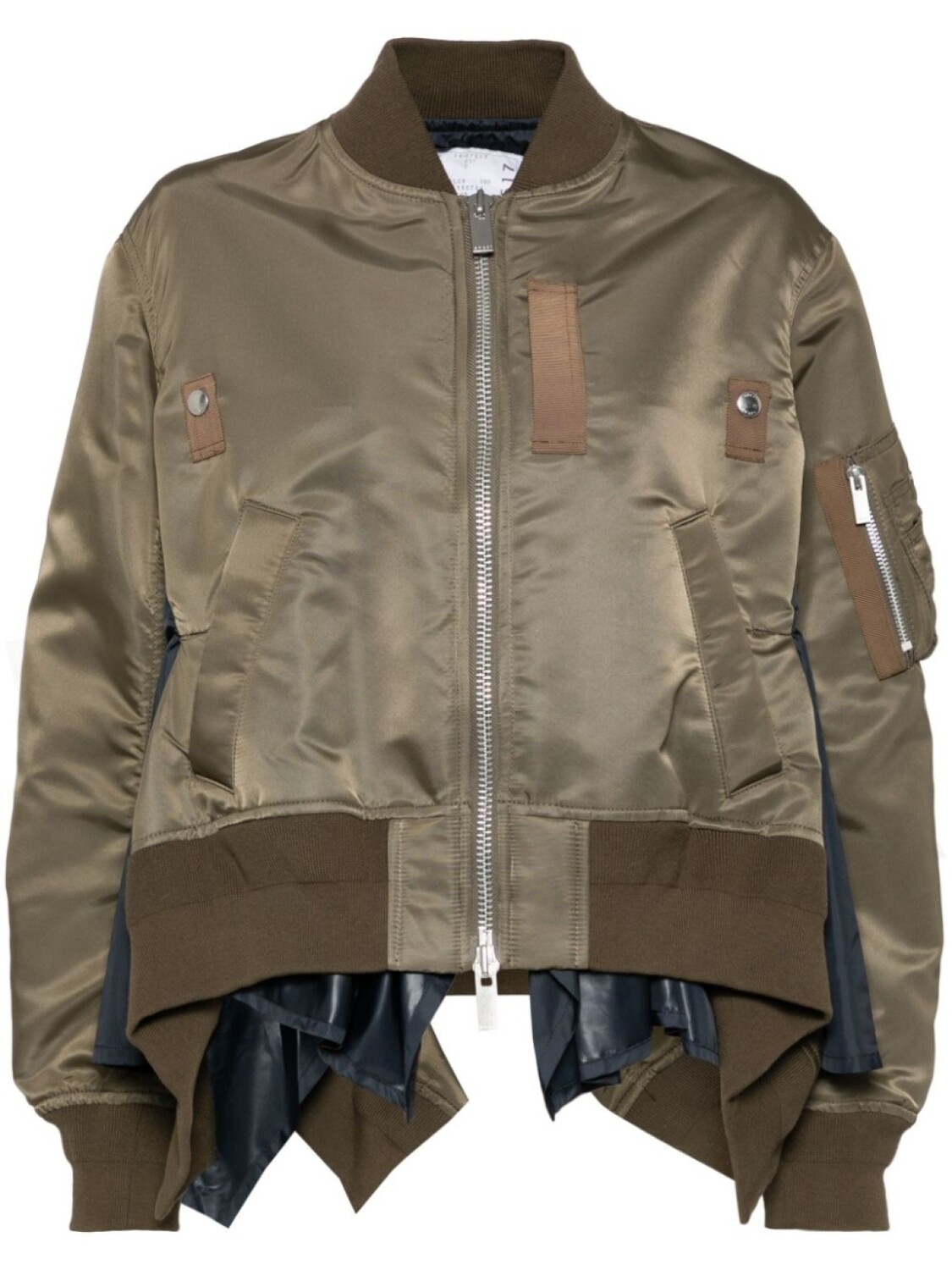 

Sacai бомбер с асимметричным подолом, серый