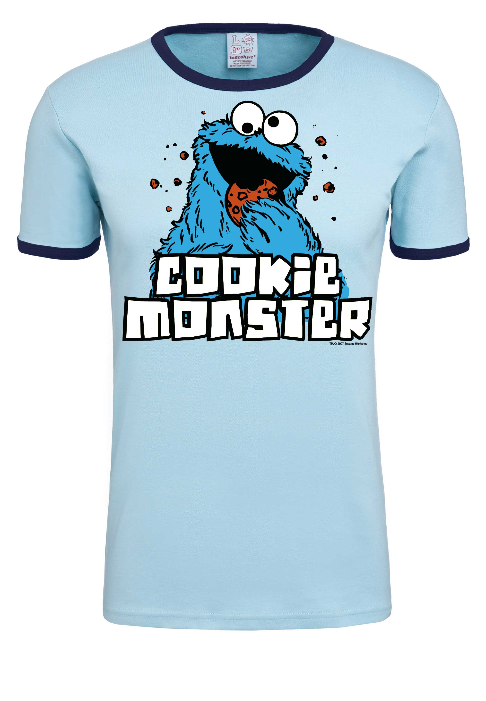 

Футболка Logoshirt Cookie Monster, цвет hellblau/dunkelblau