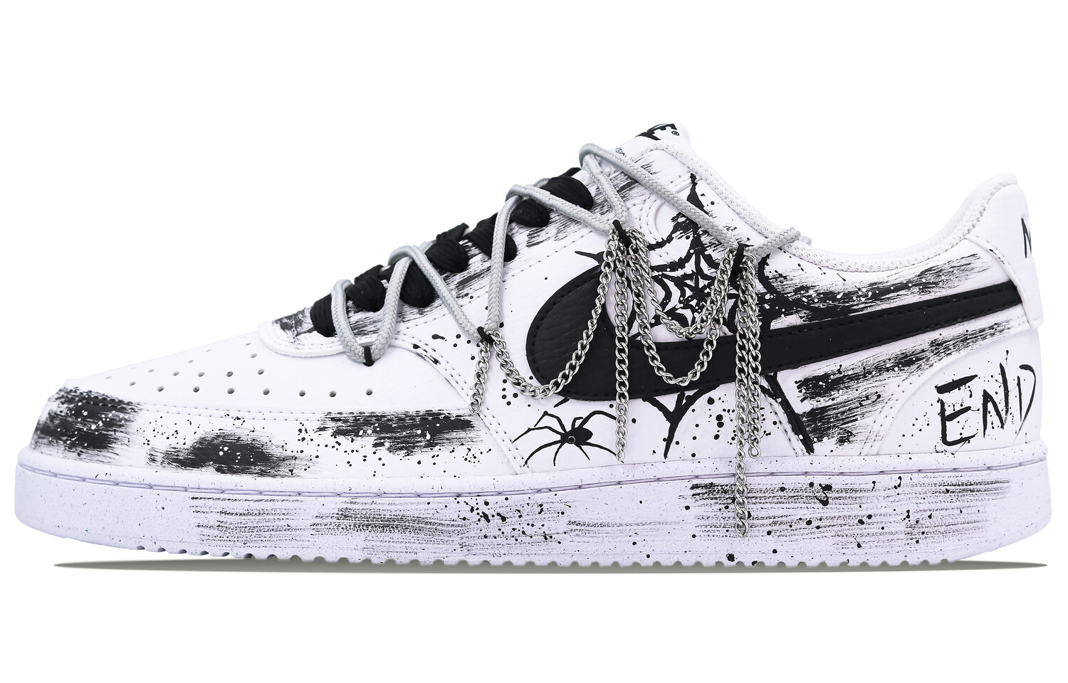 

Кроссовки Nike Court Vision 1 Skateboarding Shoes Men Low-top Black/white, белый